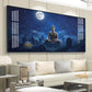 Buddha In Moonlight Glass Finish Horizontal Wall Art