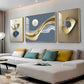 White Pearl Glass Finish Wall Art (Set Of 3)