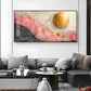 Pink and Gold Marble Stone Texture Glass Finish Horizontal Wall Art