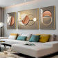 Golden Horizon Glass Finish Wall Art (Set Of 3)