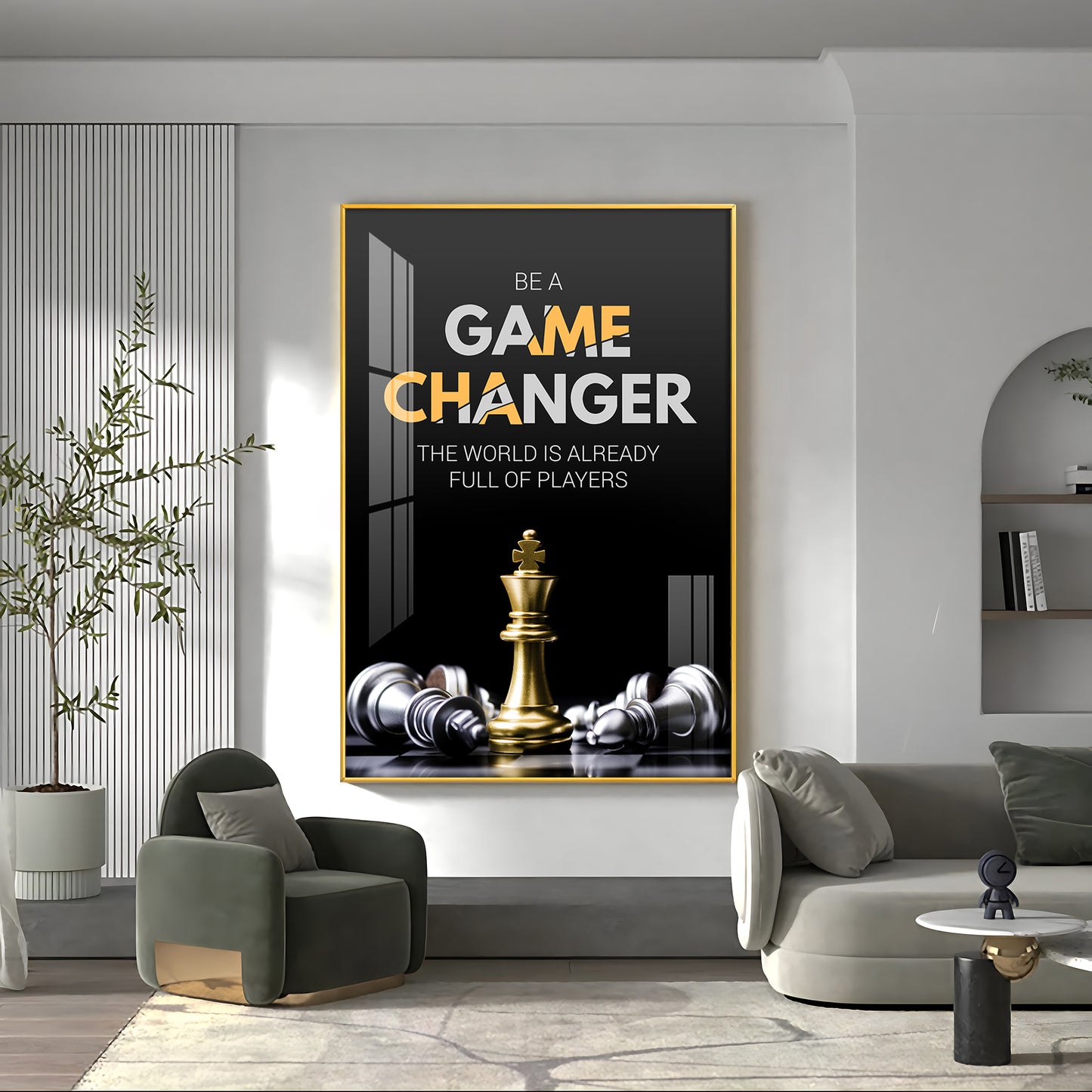 Be A Game Changer Glass Finish Vertical Wall Art