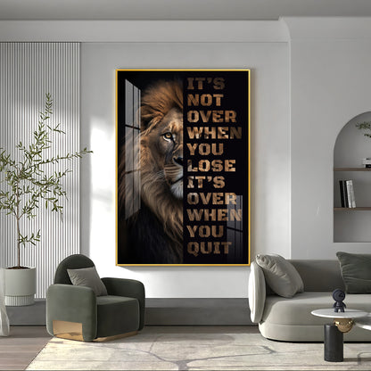 Majestic Wisdom Glass Finish Vertical Wall Art