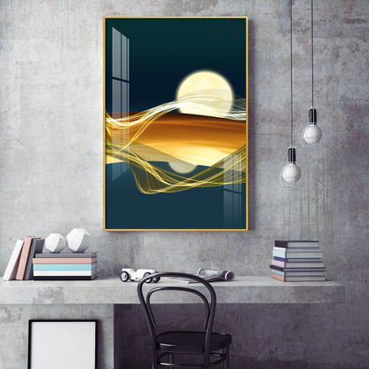 Modern Vista Glass Finish Vertical Wall Art