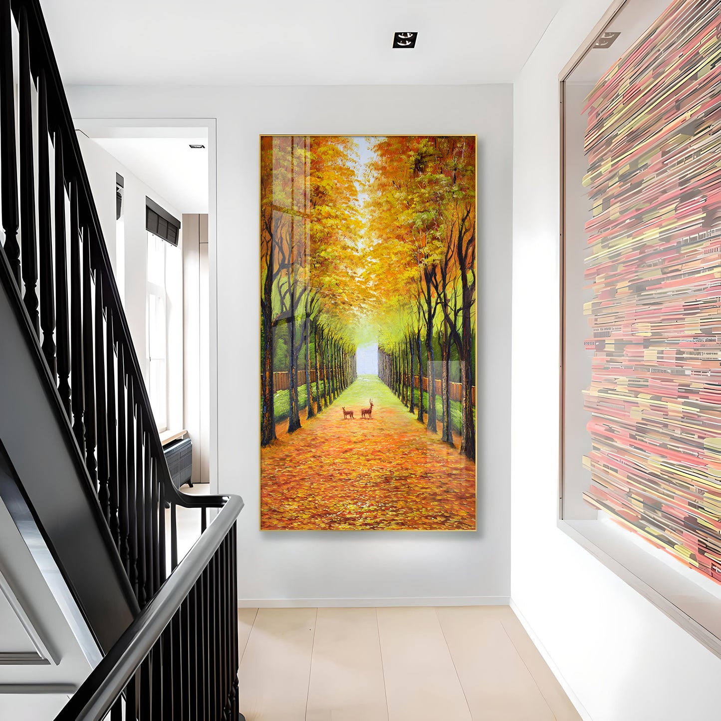 Tranquil Trails Glass Finish Vertical Wall Art