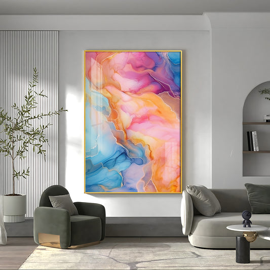 Dreamwave Delight Glass Finish Vertical Wall Art