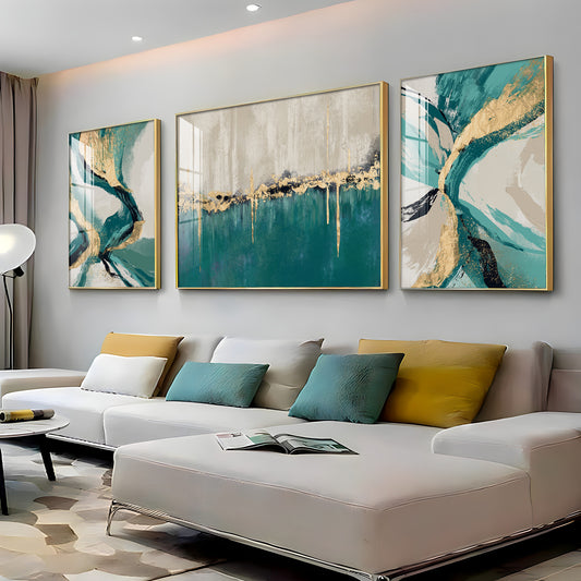 Muse of Colors Glass Finish Wall Art (Set Of 3)