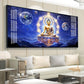Illuminated Neon Buddha Glass Finish Horizontal Wall Art