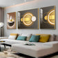 Brown & Gold Fusion Glass Finish Wall Art (Set Of 3)