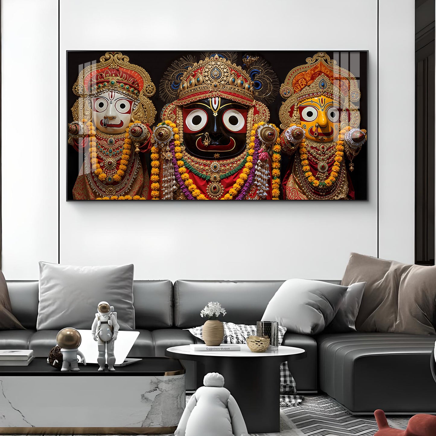 Jagannath Bhagwan Ji Glass Finish Horizontal Wall Art