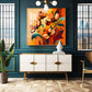 Warmth in Bloom Glass Finish Square Wall Art