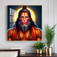 Lord Hanuman Glass Finish Square Wall Art