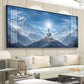 Sky Emembrance Buddha Glass Finish Horizontal Wall Art