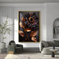 Midnight Sunflower Elegance Glass Finish Vertical Wall Art