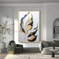 Luxe Leaf Art Glass Finish Vertical Wall Art