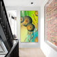 Emerald Oasis Koi Glass Finish Vertical Wall Art