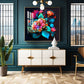 Blossom Noir Glass Finish Square Wall Art
