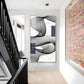 Elegant Waves Glass Finish Vertical Wall Art