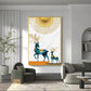 Radiant Antlers Glass Finish Vertical Wall Art