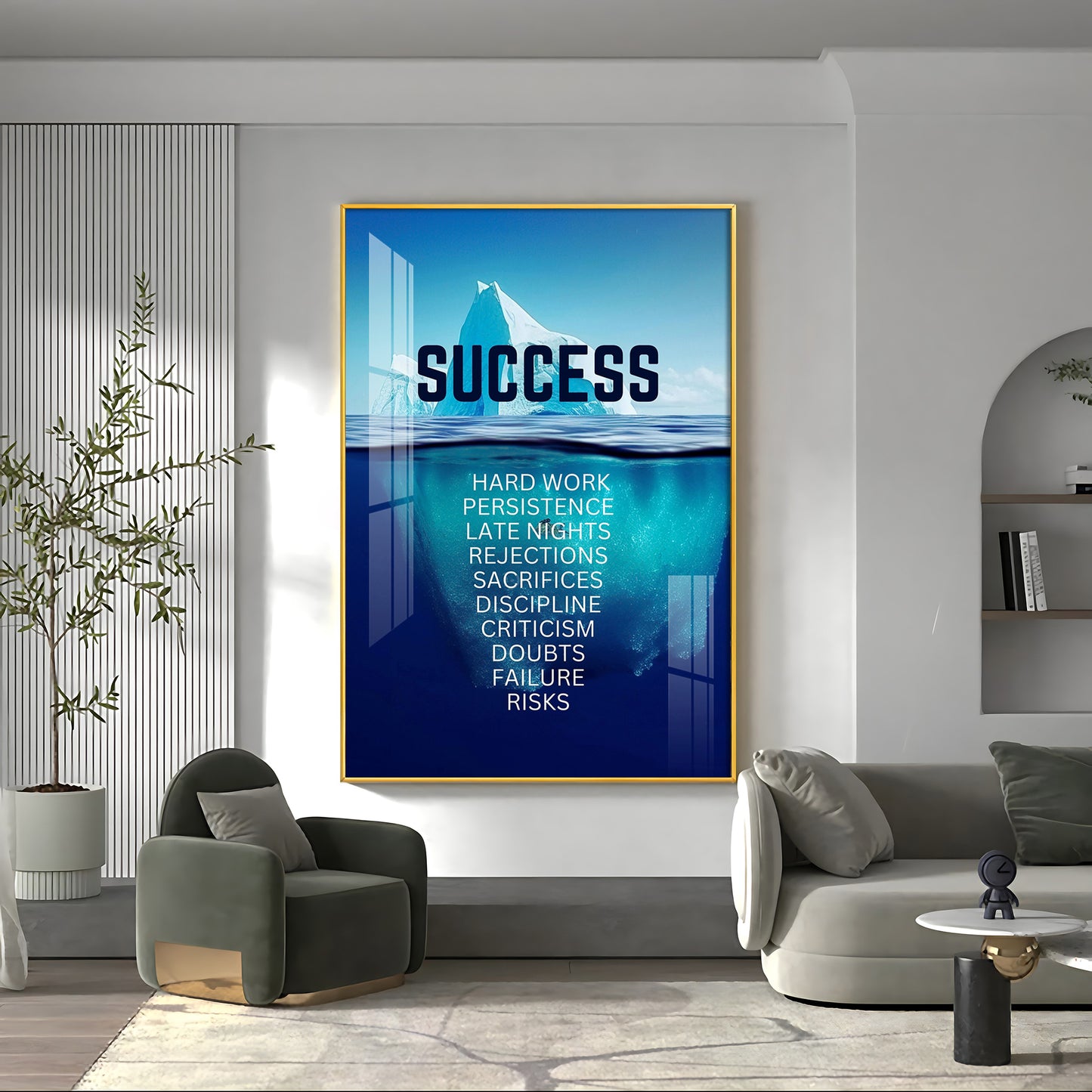 Perseverance Pro Glass Finish Vertical Wall Art