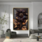 Golden Bloom Artistry Glass Finish Vertical Wall Art