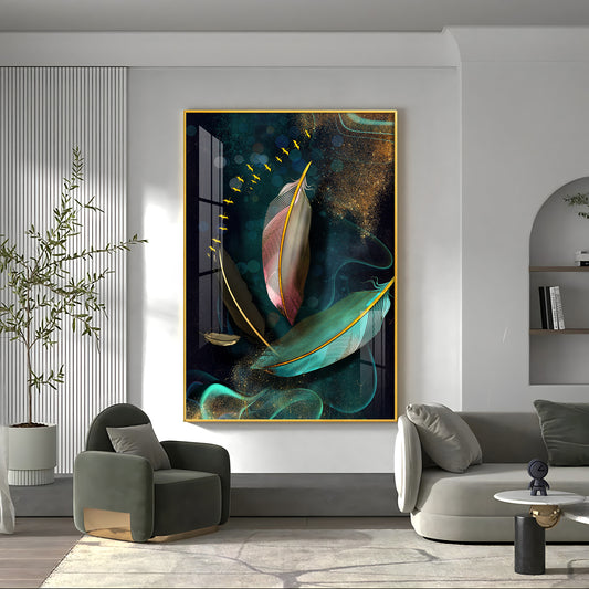 Whimsical Wings Glass Finish Vertical Wall Art