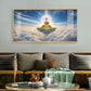 Majestic Buddha In Cloud Glass Finish Horizontal Wall Art