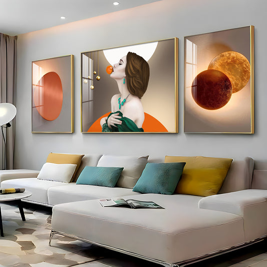 Urban Elegance Glass Finish Wall Art (Set Of 3)