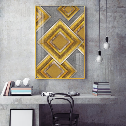 Abstract Dawn Glass Finish Vertical Wall Art