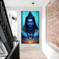 Lord Mahadev Glass Finish Vertical Wall Art