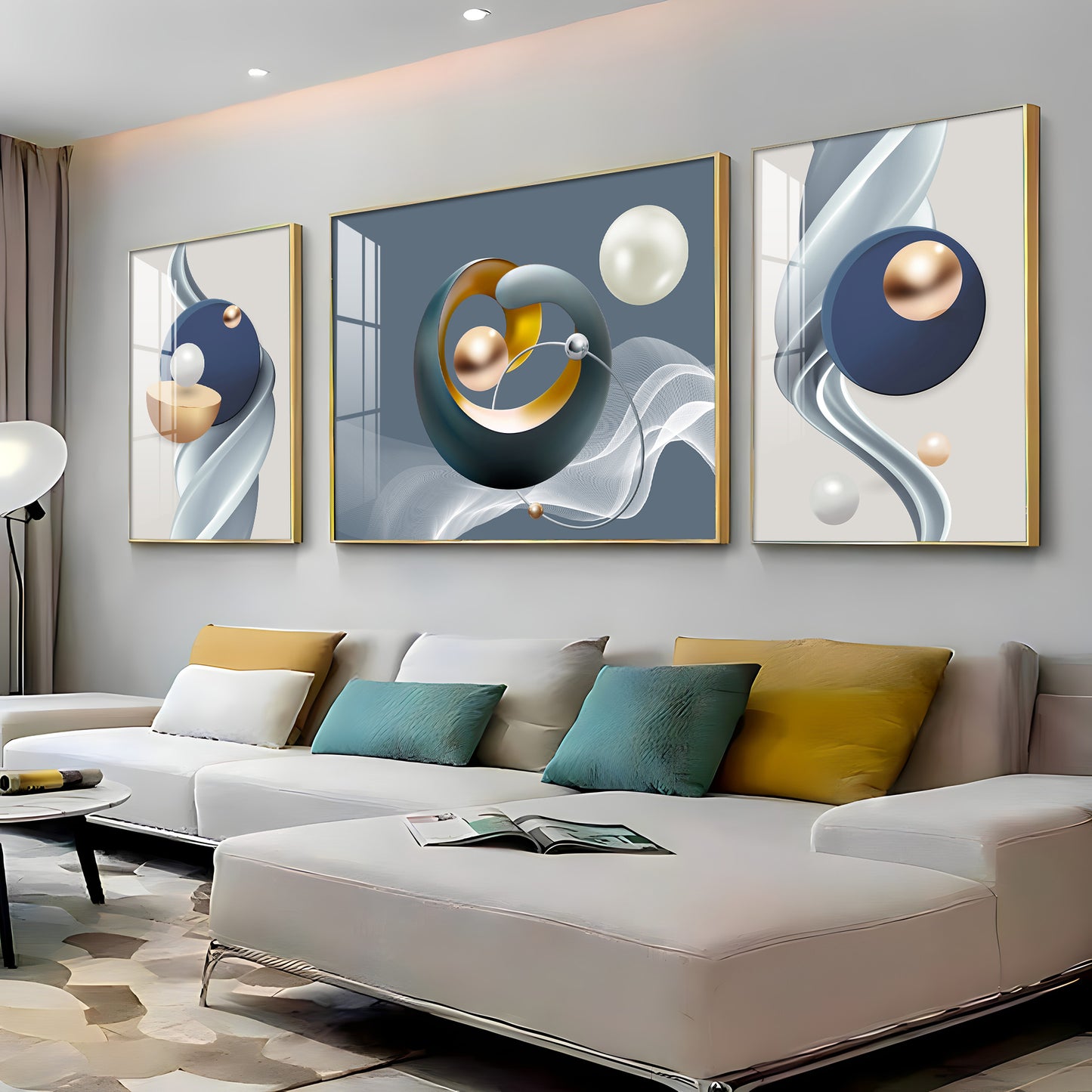 Serenity in Color Glass Finish Wall Art (Set Of 3)