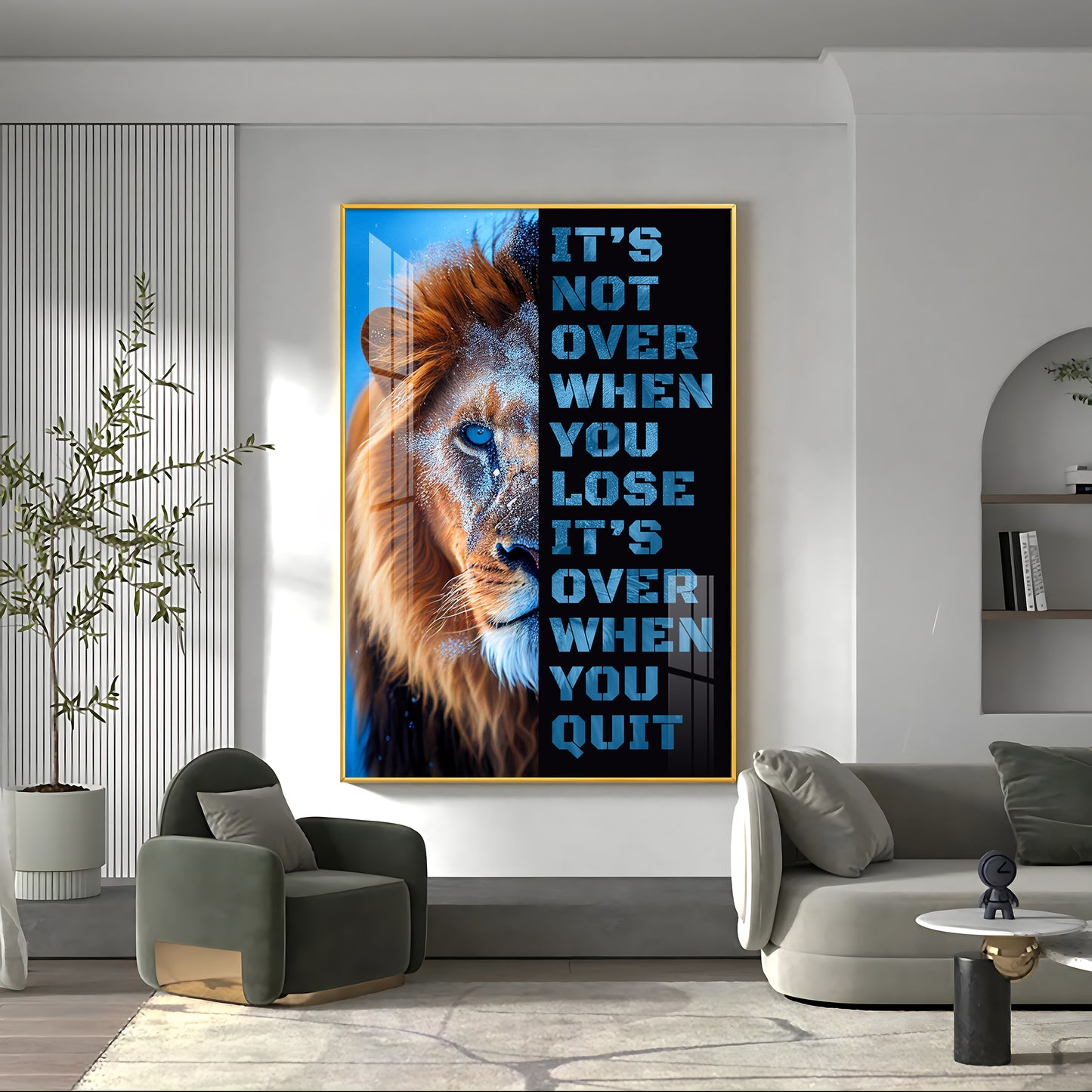 Courageous Spirit Glass Finish Vertical Wall Art