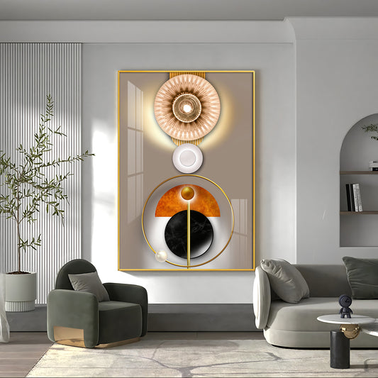 Circle of Modernity Glass Finish Vertical Wall Art