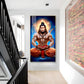 Bhakt Hanuman JI Glass Finish Vertical Wall Art