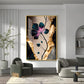 Noir Blossom Majesty Glass Finish Vertical Wall Art