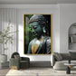 Buddha's Tranquil Embrace Glass Finish Vertical Wall Art