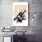 Jesus Christ with Cross Glass Finish Vertical Wall Art