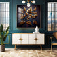 Leafy Mural Elegance Glass Finish Square Wall Art