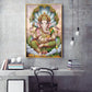 Hindu Lord Ganpati Bappa Glass Finish Vertical Wall Art