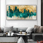 Golden Urban Vista Glass Finish Horizontal Wall Art