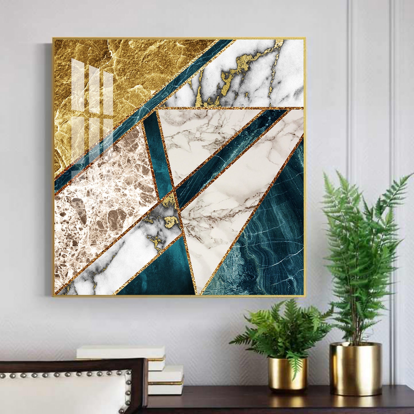 Luxe Serenity Glass Finish Square Wall Art