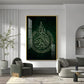 Sacred Calligraphic Glass Finish Vertical Wall Art