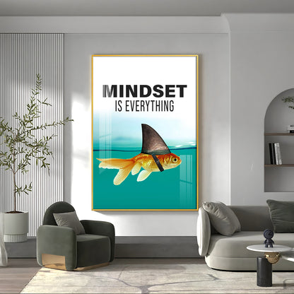 Mindset Is Everything Glass Finish Vertical Wall Art