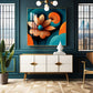Abstract Floral Expression Glass Finish Square Wall Art