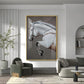 Black & Gold Harmony Horse Glass Finish Vertical Wall Art