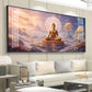 Morning Vibrance Buddha Glass Finish Horizontal Wall Art