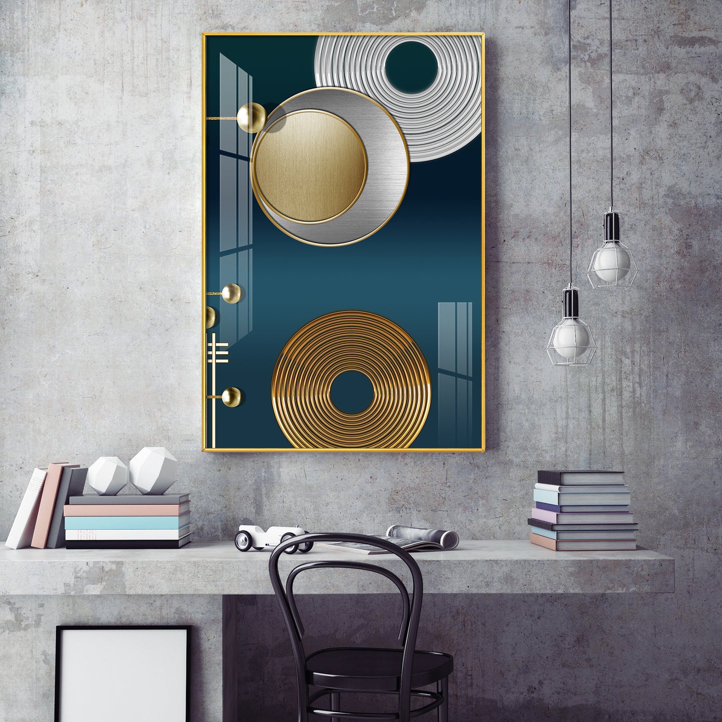 Modern Muse Glass Finish Vertical Wall Art