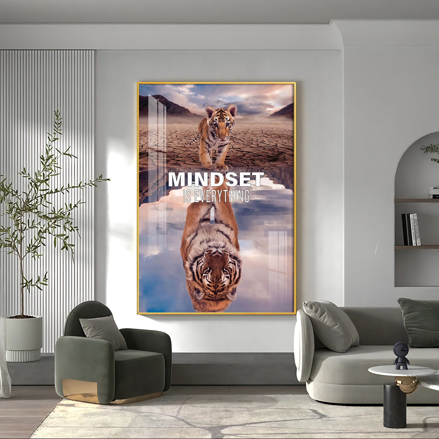 Mindset Mastery Glass Finish Vertical Wall Art