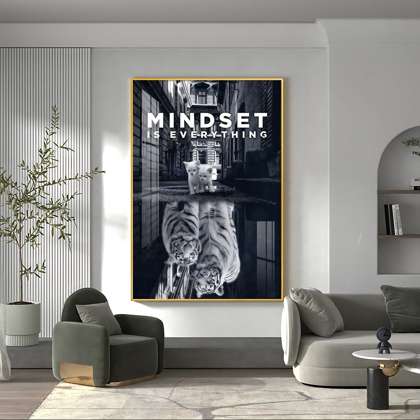 The Mindset Revolution Glass Finish Vertical Wall Art