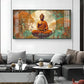 Ancient Buddha Glass Finish Horizontal Wall Art