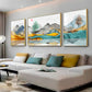 Mountain Scenery Glass Finish Wall Art (Set Of 3)